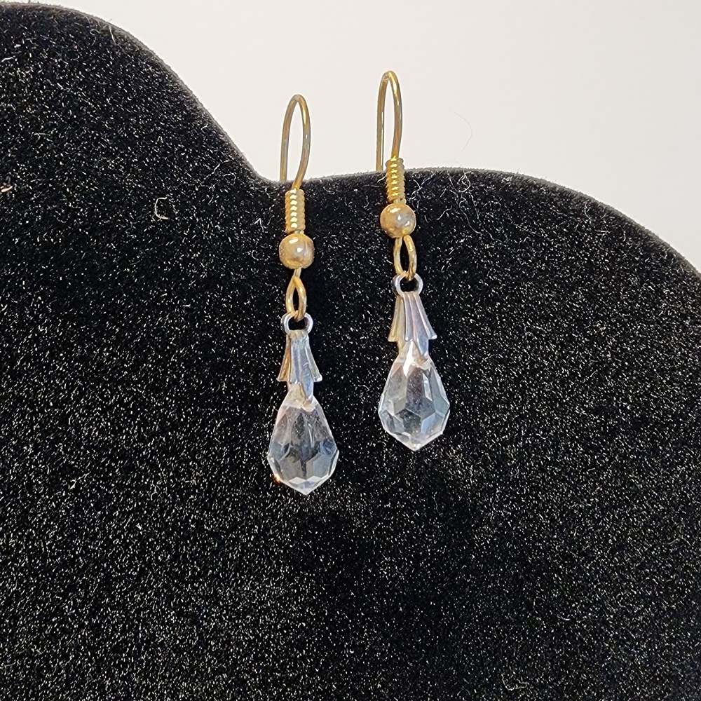 Elegant Gold and Silver Drop Earrings - Picture 4 of 4